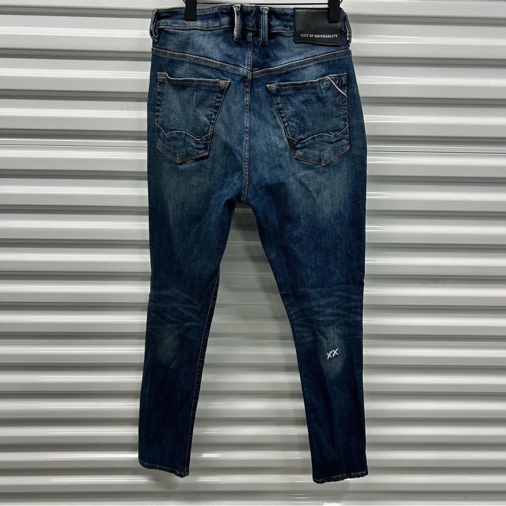 Cult of Individuality Rocker Slim Stretch Straight Japanese Selvedge Jeans 38/32 - Picture 2 of 16